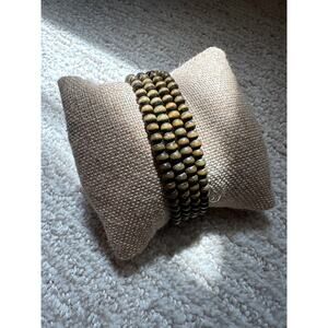 Multi‑Strand Natural Wood Beaded Stretch Bracelet set of 4